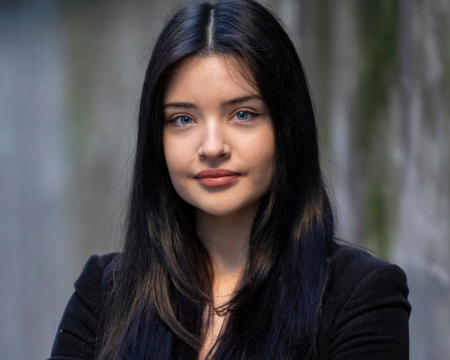 Head and shoulders portrait of a young woman 